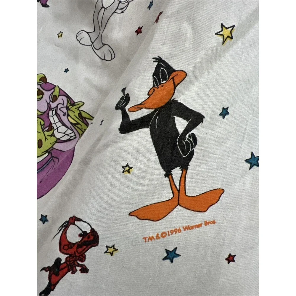 Twin Fitted Sheet Space Jam Looney Tunes 1996 No Stains